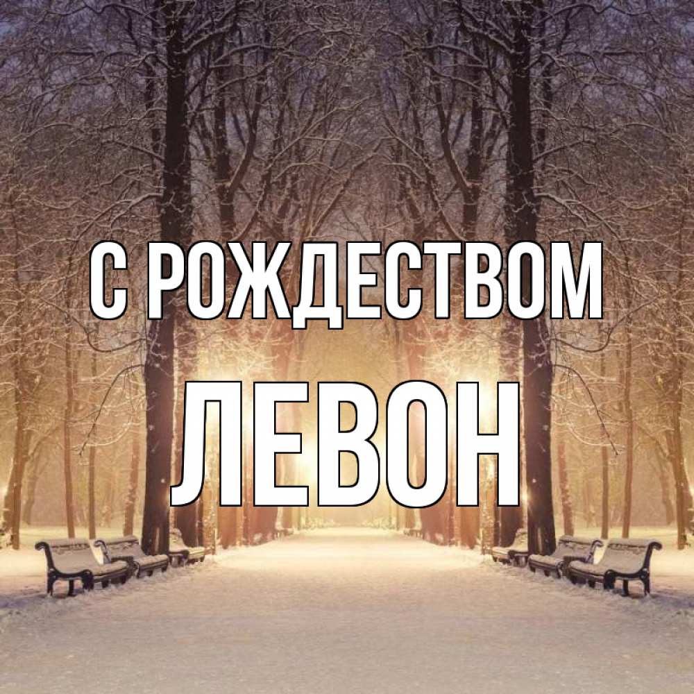 Открытка на каждый день с именем, Левон С рождеством зима, парк, фонарь, лес Прикольная открытка с пожеланием онлайн скачать бесплатно 