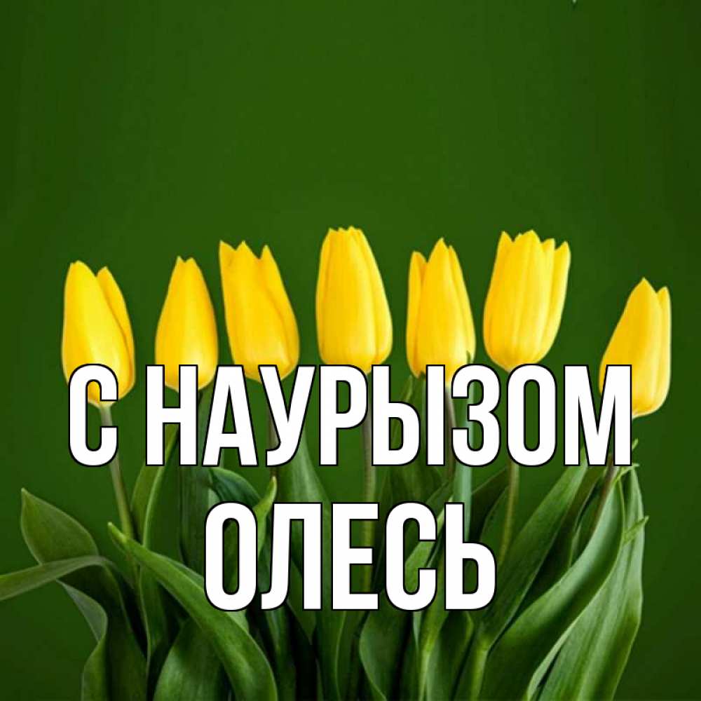 Открытка на каждый день с именем, Олесь С наурызом желтого цвета 3 Прикольная открытка с пожеланием онлайн скачать бесплатно 