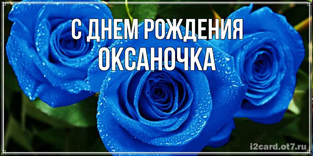 Открытка на каждый день с именем, оксаночка С днем рождения розы с синим цветом Прикольная открытка с пожеланием онлайн скачать бесплатно 