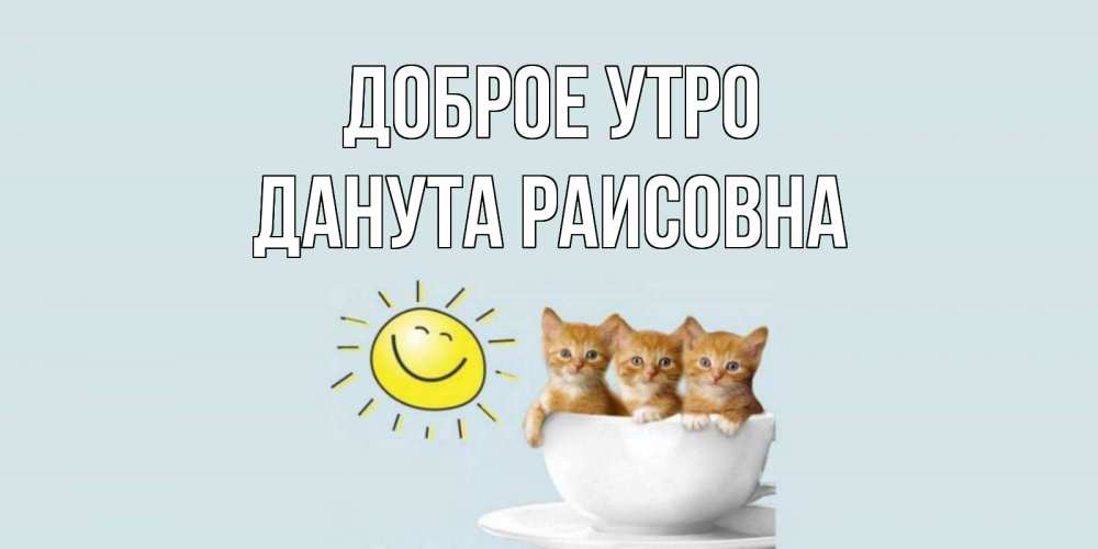 Открытка на каждый день с именем, Данута-Раисовна Доброе утро котята Прикольная открытка с пожеланием онлайн скачать бесплатно 