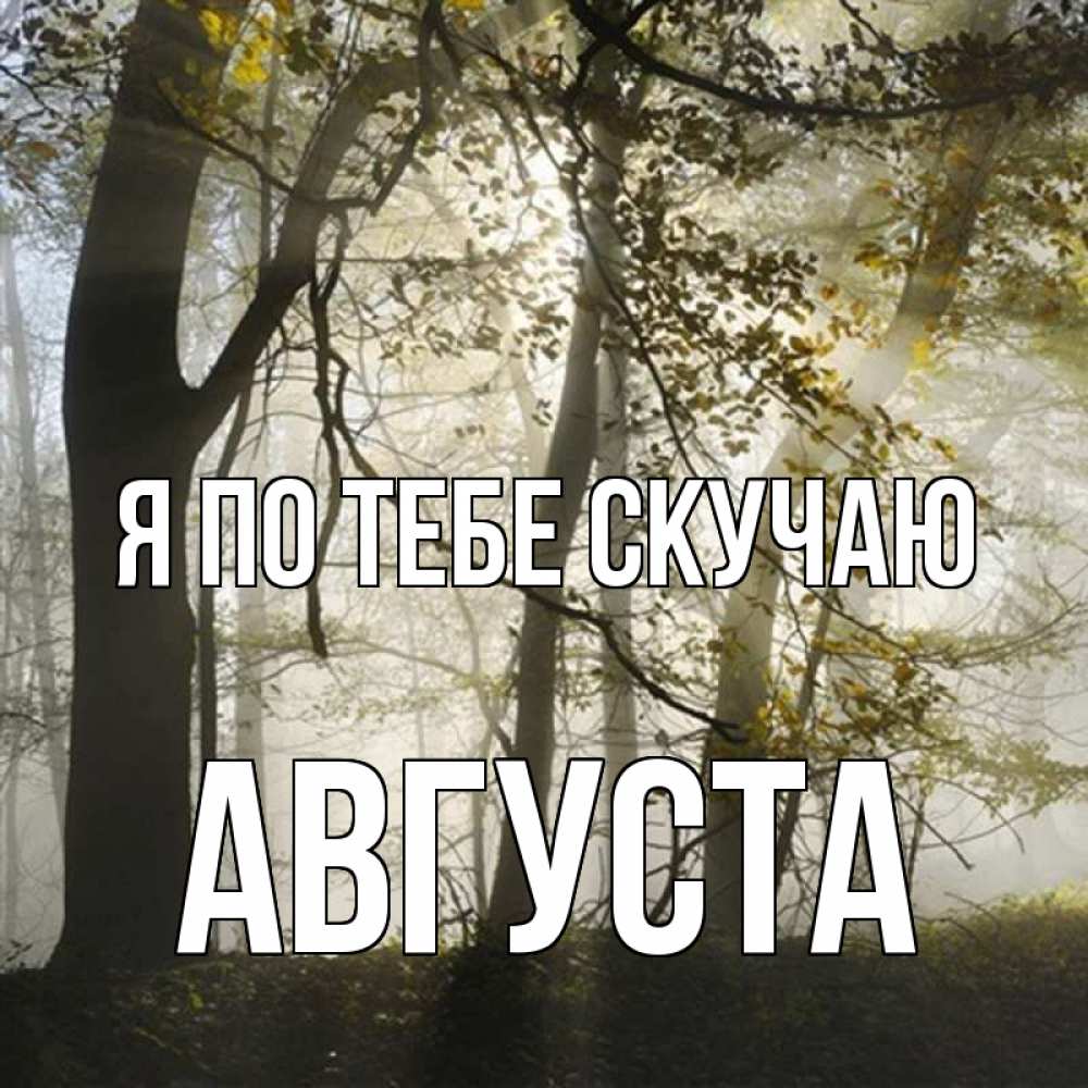 Открытка на каждый день с именем, Августа Я по тебе скучаю грустно Прикольная открытка с пожеланием онлайн скачать бесплатно 