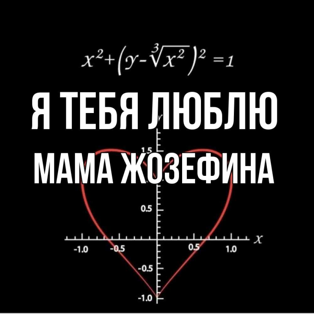 Открытка на каждый день с именем, Мама-Жозефина Я тебя люблю сердечная формула Прикольная открытка с пожеланием онлайн скачать бесплатно 