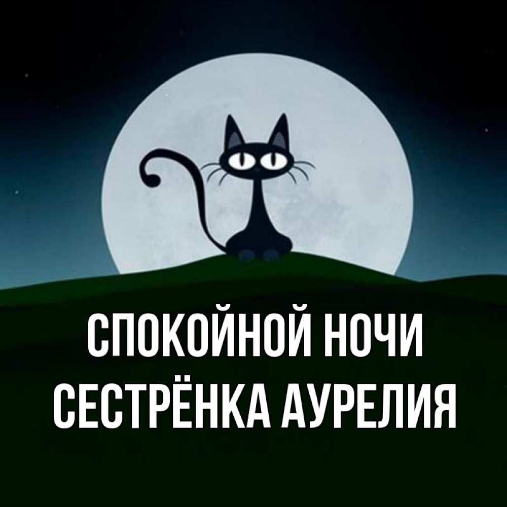 Открытка на каждый день с именем, Сестрёнка-Аурелия Спокойной ночи хорошо выспаться ночью и без кошмаров Прикольная открытка с пожеланием онлайн скачать бесплатно 