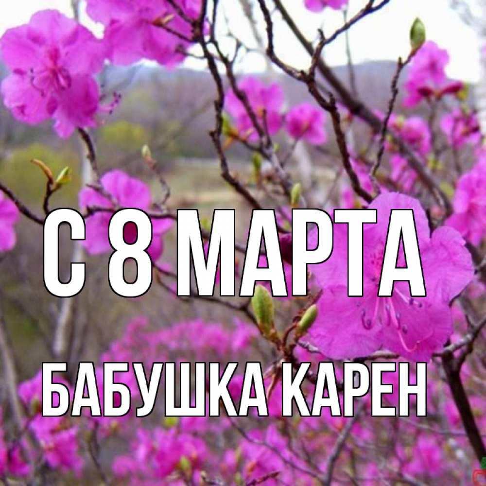 Открытка на каждый день с именем, Бабушка-Карен С 8 МАРТА международный женский день Прикольная открытка с пожеланием онлайн скачать бесплатно 