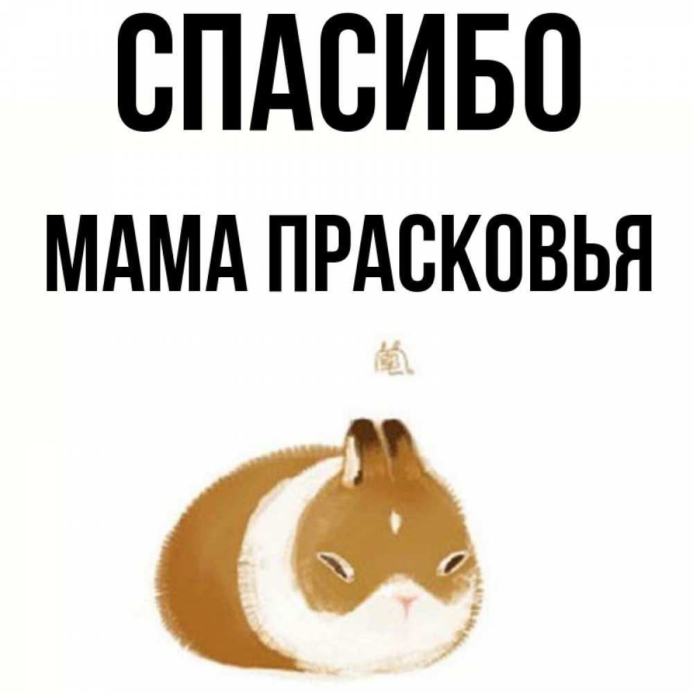 Открытка на каждый день с именем, Мама-Прасковья Спасибо коричнево белый домашний питомец Прикольная открытка с пожеланием онлайн скачать бесплатно 