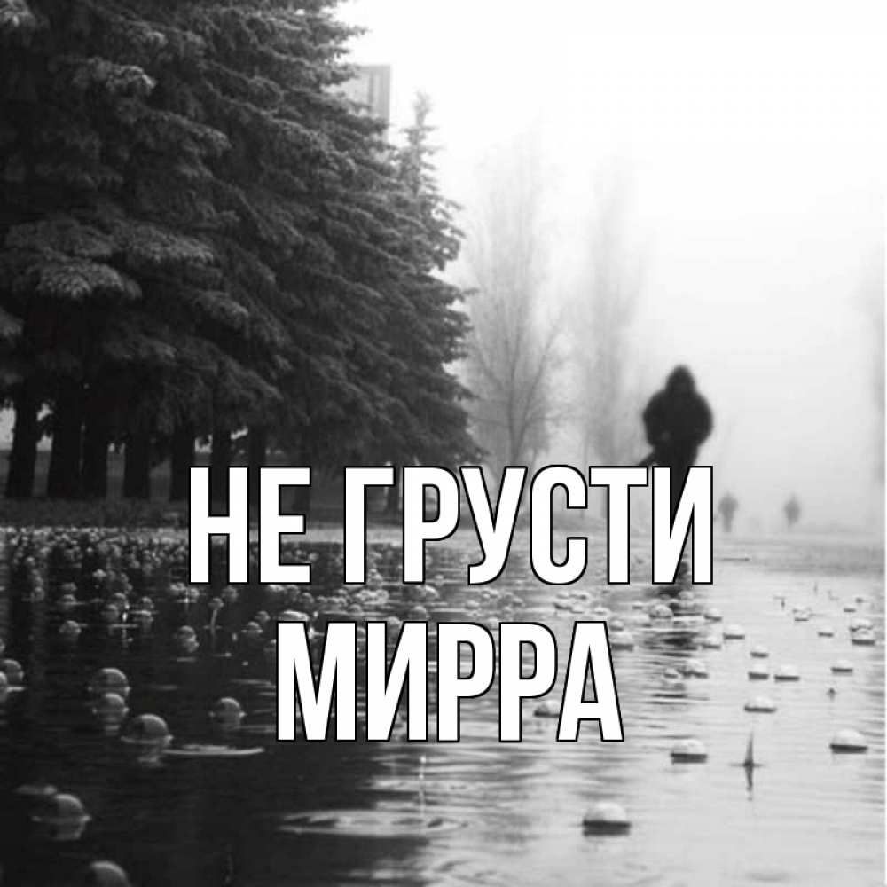 Открытка на каждый день с именем, Мирра Не грусти улица под дождем Прикольная открытка с пожеланием онлайн скачать бесплатно 