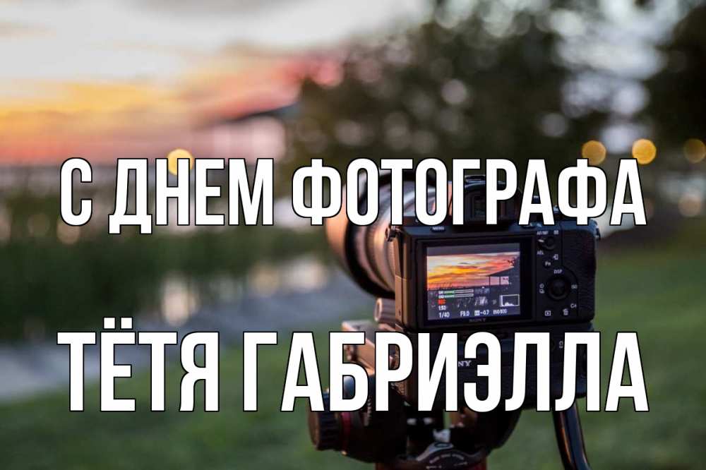 Открытка на каждый день с именем, Тётя-Габриэлла С днем фотографа с днем фотографа Прикольная открытка с пожеланием онлайн скачать бесплатно 