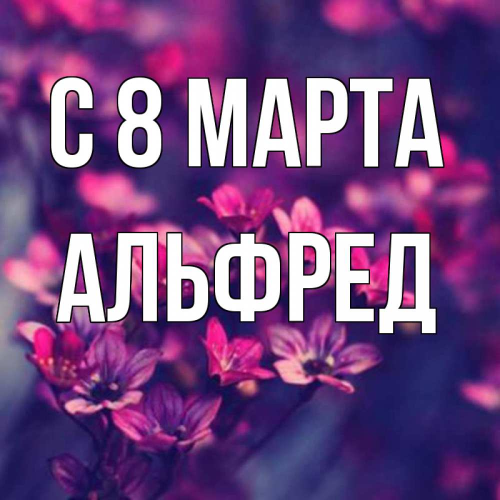 Открытка на каждый день с именем, Альфред С 8 МАРТА небольшие цветы 1 Прикольная открытка с пожеланием онлайн скачать бесплатно 