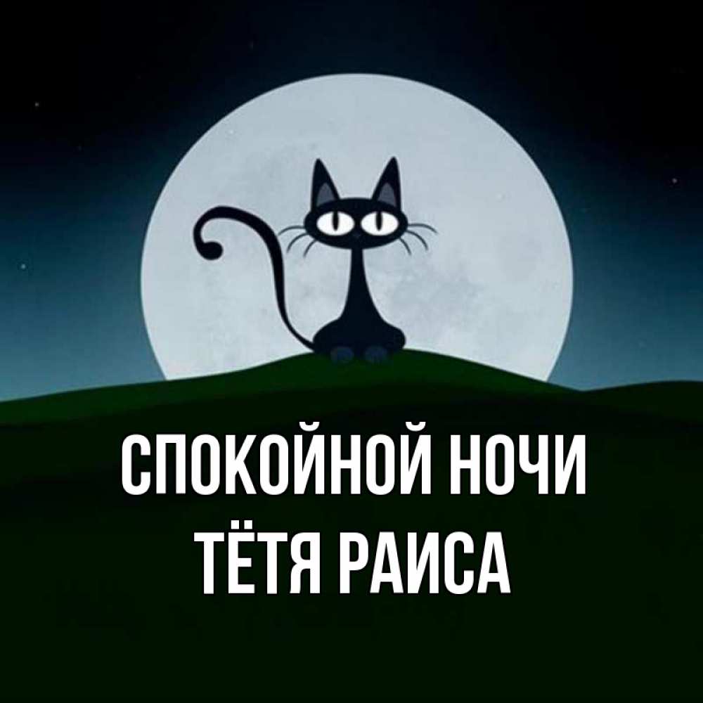 Открытка на каждый день с именем, Тётя-Раиса Спокойной ночи хорошо выспаться ночью и без кошмаров Прикольная открытка с пожеланием онлайн скачать бесплатно 