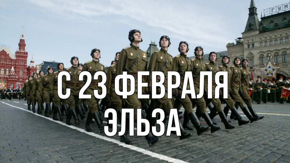 Открытка на каждый день с именем, Эльза С 23 февраля 23 февраля Прикольная открытка с пожеланием онлайн скачать бесплатно 