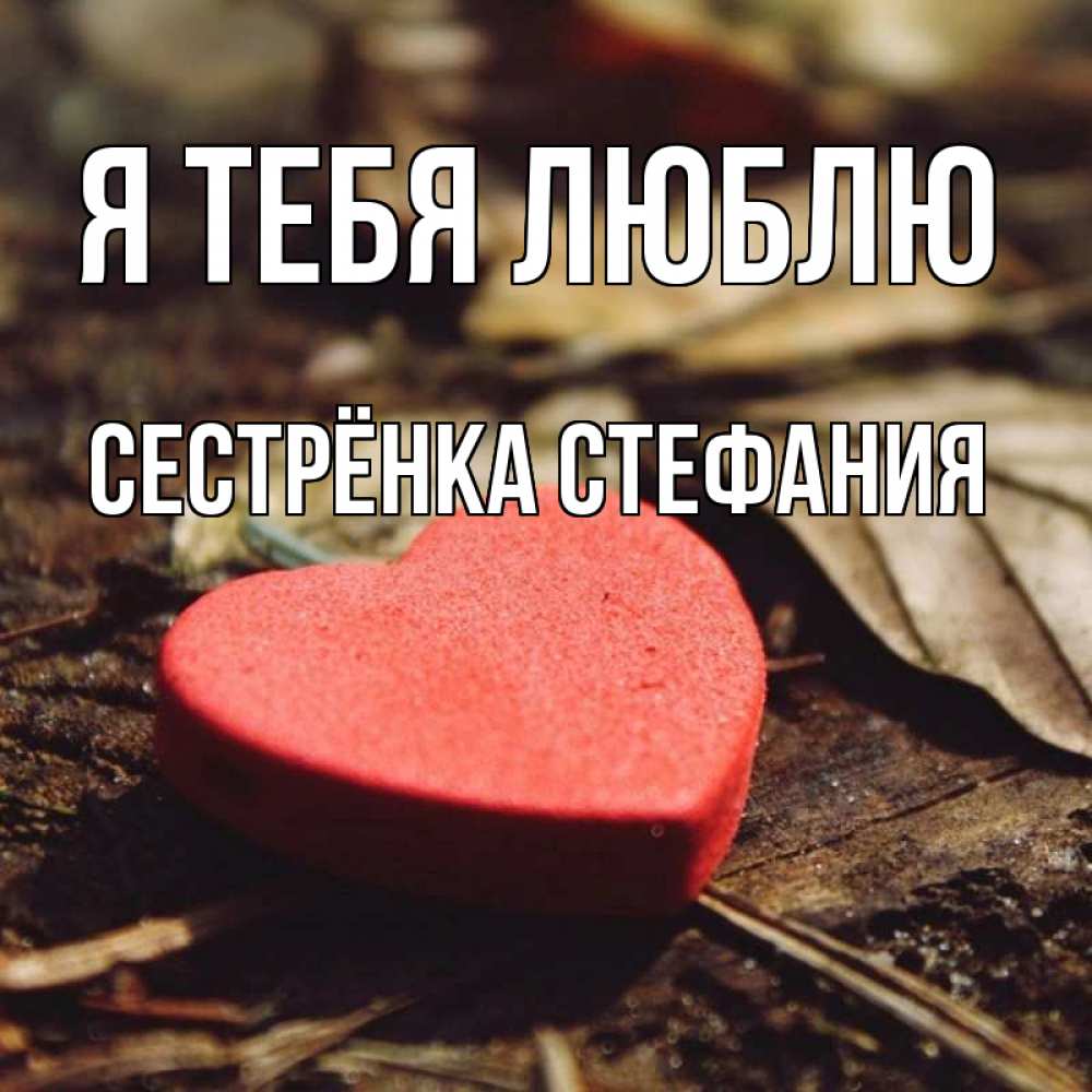 Открытка на каждый день с именем, Сестрёнка-Стефания Я тебя люблю листья деревье 4 Прикольная открытка с пожеланием онлайн скачать бесплатно 