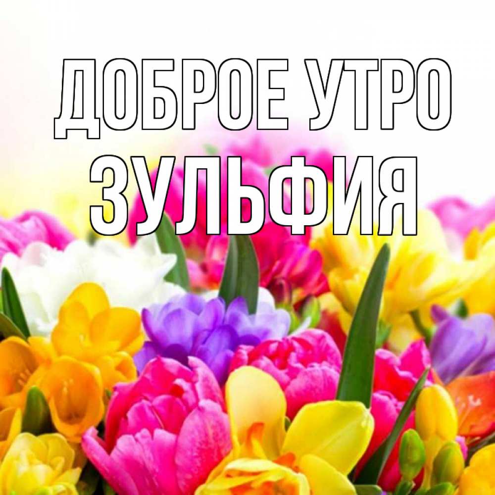 Открытка на каждый день с именем, Зульфия Доброе утро создать открытку со свое подписью Прикольная открытка с пожеланием онлайн скачать бесплатно 