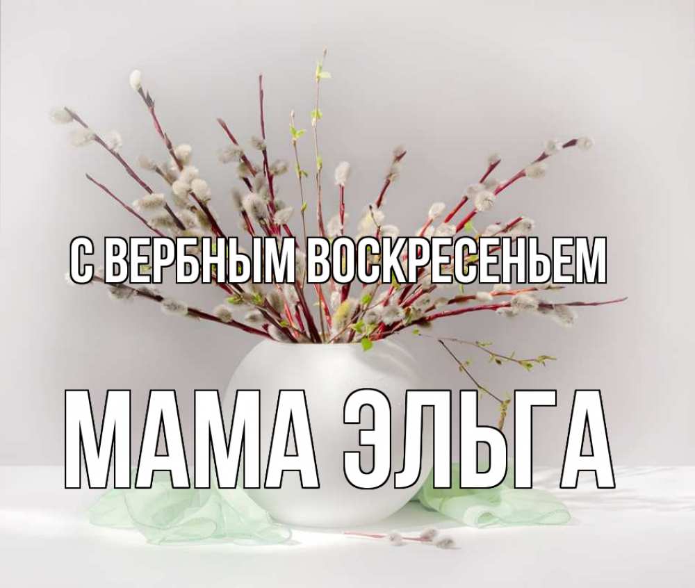 Открытка на каждый день с именем, Мама-Эльга С вербным воскресеньем верба Прикольная открытка с пожеланием онлайн скачать бесплатно 
