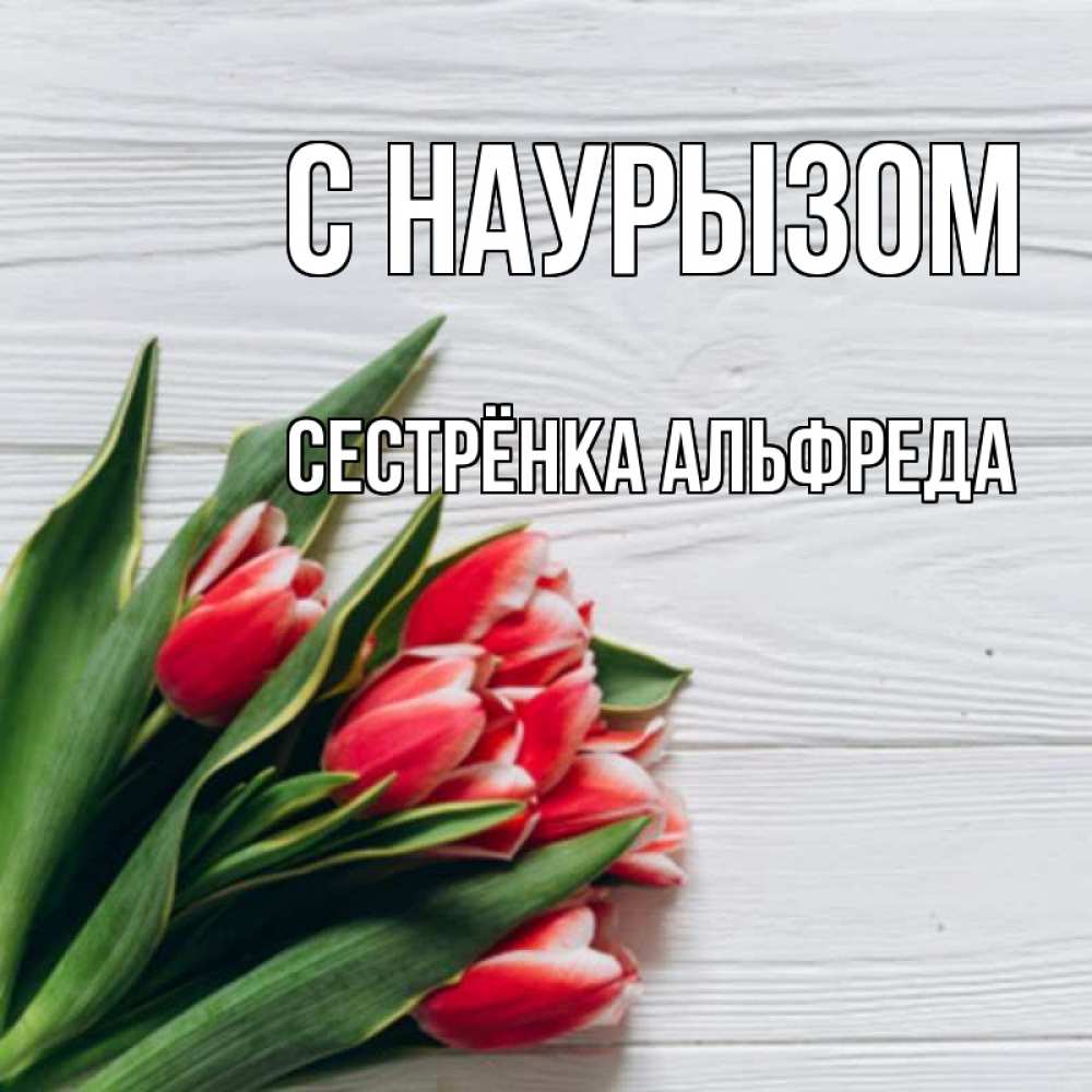 Открытка на каждый день с именем, Сестрёнка-Альфреда С наурызом весна 2 Прикольная открытка с пожеланием онлайн скачать бесплатно 