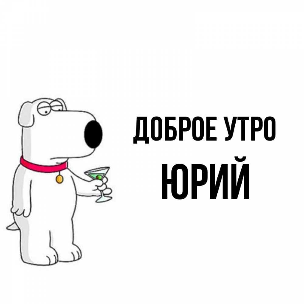 Открытка на каждый день с именем, Юрий Доброе утро герои мультфильмов белый пес Прикольная открытка с пожеланием онлайн скачать бесплатно 