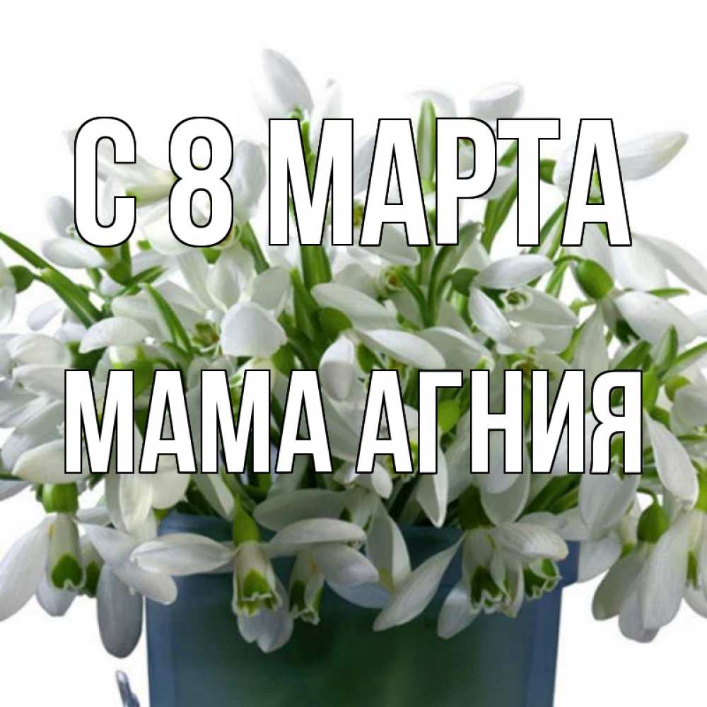 Открытка на каждый день с именем, Мама-Агния С 8 МАРТА цветы к международному женскому дню Прикольная открытка с пожеланием онлайн скачать бесплатно 