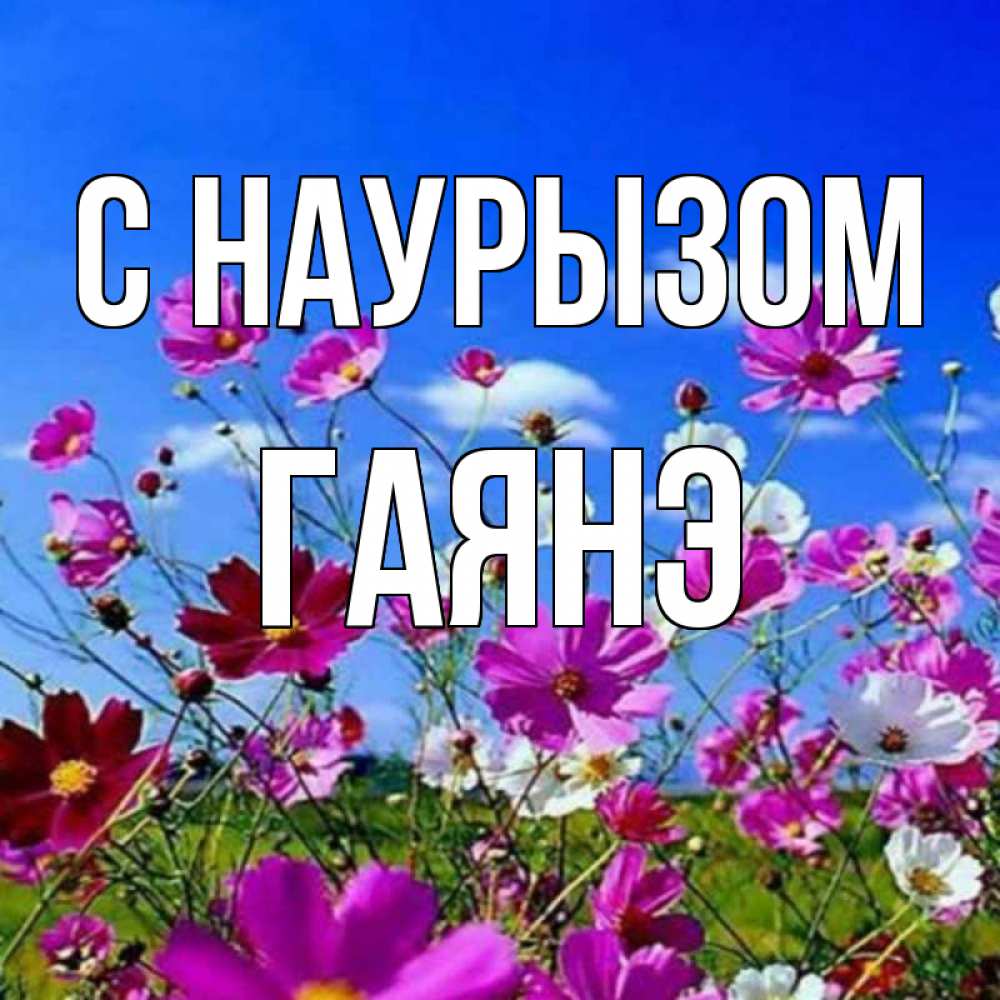 Открытка на каждый день с именем, Гаянэ С наурызом цветы Прикольная открытка с пожеланием онлайн скачать бесплатно 