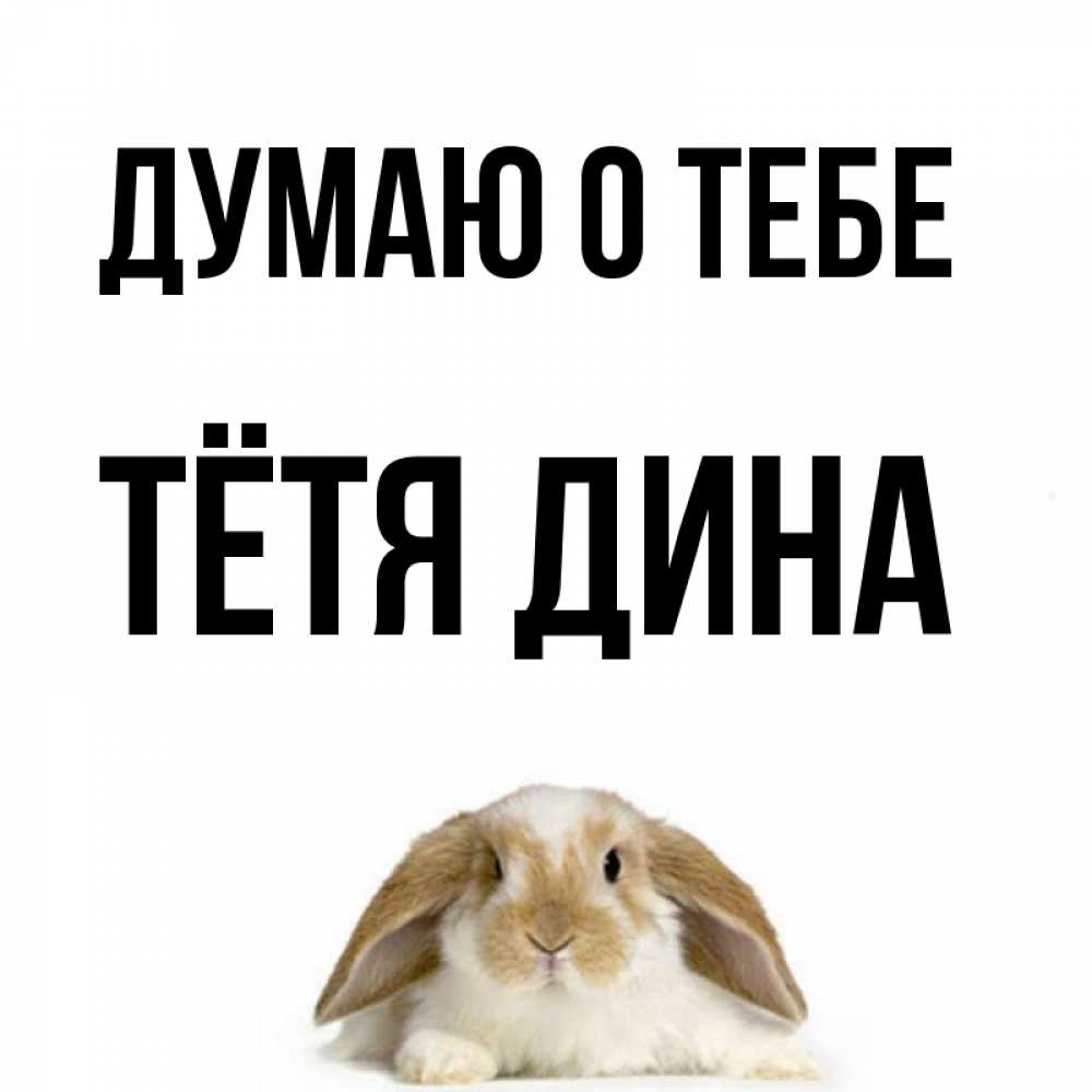 Открытка на каждый день с именем, Тётя-Дина Думаю о тебе подписать своими руками онлайн Прикольная открытка с пожеланием онлайн скачать бесплатно 