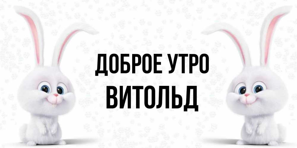 Открытка на каждый день с именем, Витольд Доброе утро кролики с длинными ушками Прикольная открытка с пожеланием онлайн скачать бесплатно 