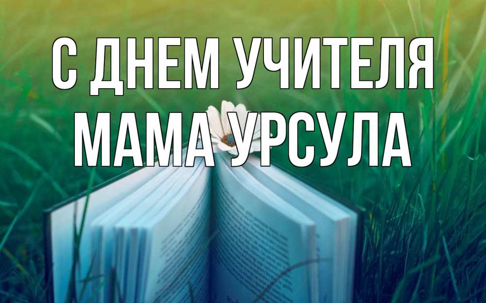 Открытка на каждый день с именем, Мама-Урсула С днем учителя с днем учителя Прикольная открытка с пожеланием онлайн скачать бесплатно 