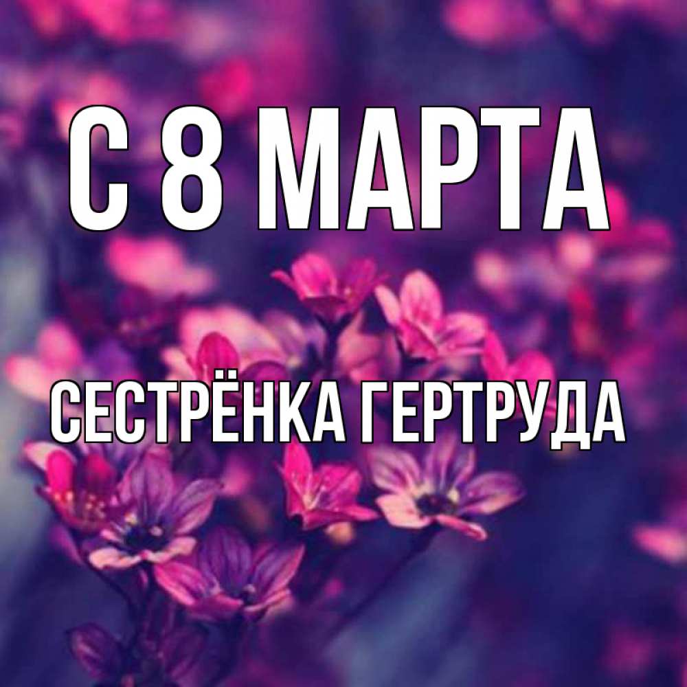 Открытка на каждый день с именем, Сестрёнка-Гертруда С 8 МАРТА небольшие цветы 1 Прикольная открытка с пожеланием онлайн скачать бесплатно 