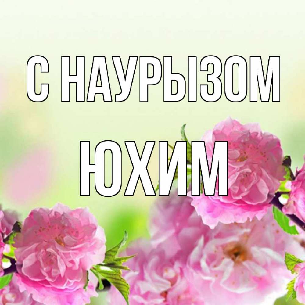 Открытка на каждый день с именем, Юхим С наурызом цветы Прикольная открытка с пожеланием онлайн скачать бесплатно 