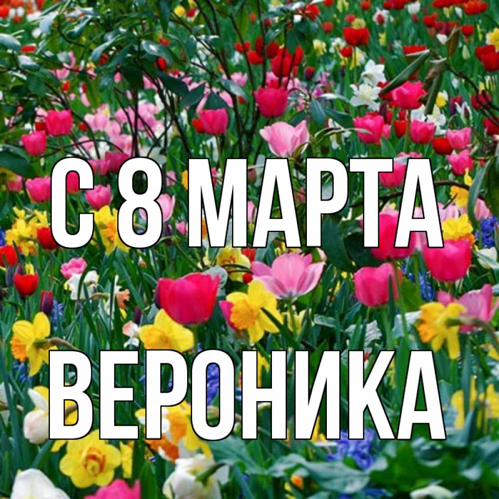Открытка на каждый день с именем, вероника С 8 МАРТА с международным женским днем поздравления для женщины Прикольная открытка с пожеланием онлайн скачать бесплатно 