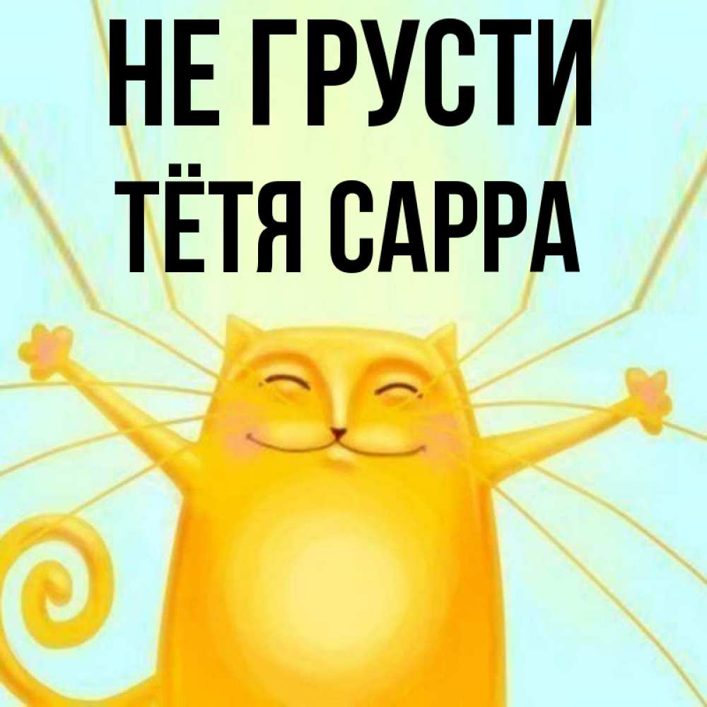 Открытка на каждый день с именем, Тётя-Сарра Не грусти обнимашки усатые Прикольная открытка с пожеланием онлайн скачать бесплатно 