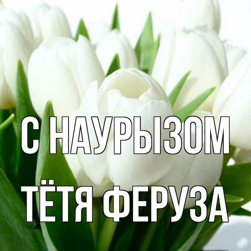 Открытка на каждый день с именем, Тётя-Феруза С наурызом цветы Прикольная открытка с пожеланием онлайн скачать бесплатно 