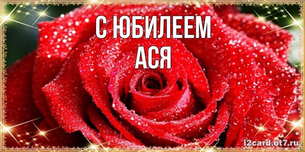 Открытка на каждый день с именем, Ася С юбилеем роса и роза. открытка с красивой розой Прикольная открытка с пожеланием онлайн скачать бесплатно 