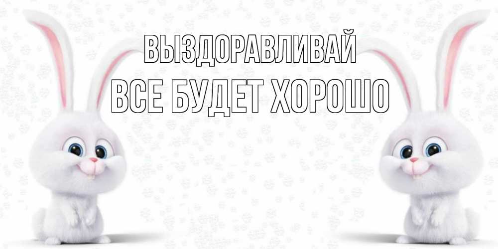 Открытка на каждый день с именем, Все-будет-хорошо Выздоравливай не болей с зайцем Прикольная открытка с пожеланием онлайн скачать бесплатно 