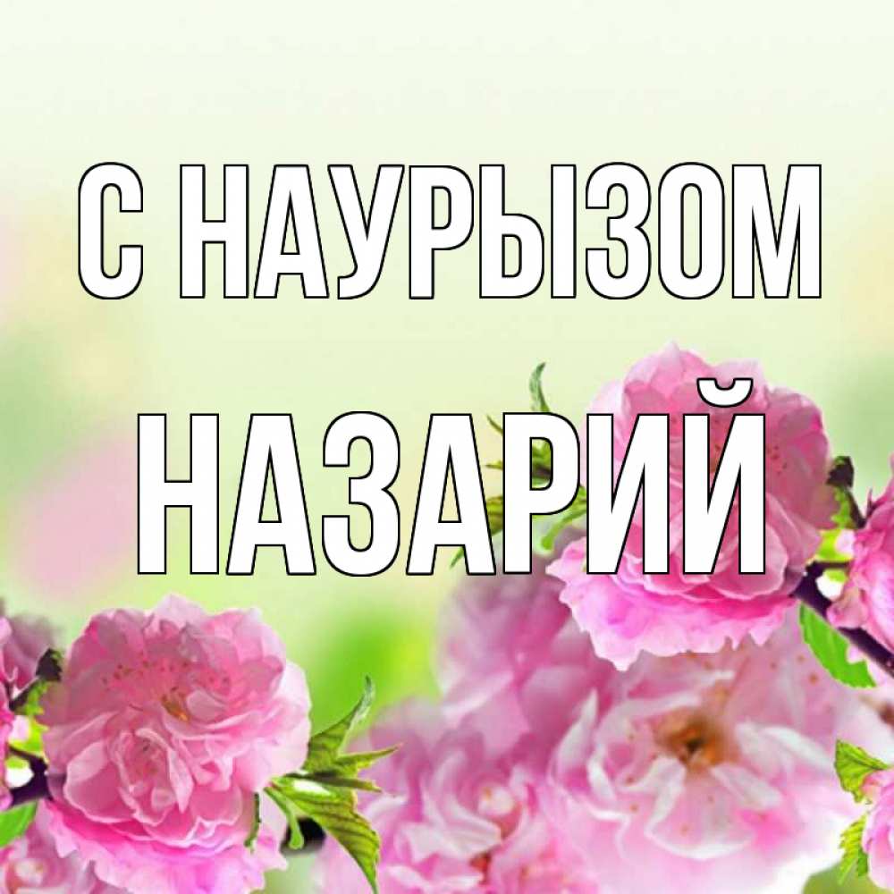 Открытка на каждый день с именем, Назарий С наурызом цветы Прикольная открытка с пожеланием онлайн скачать бесплатно 
