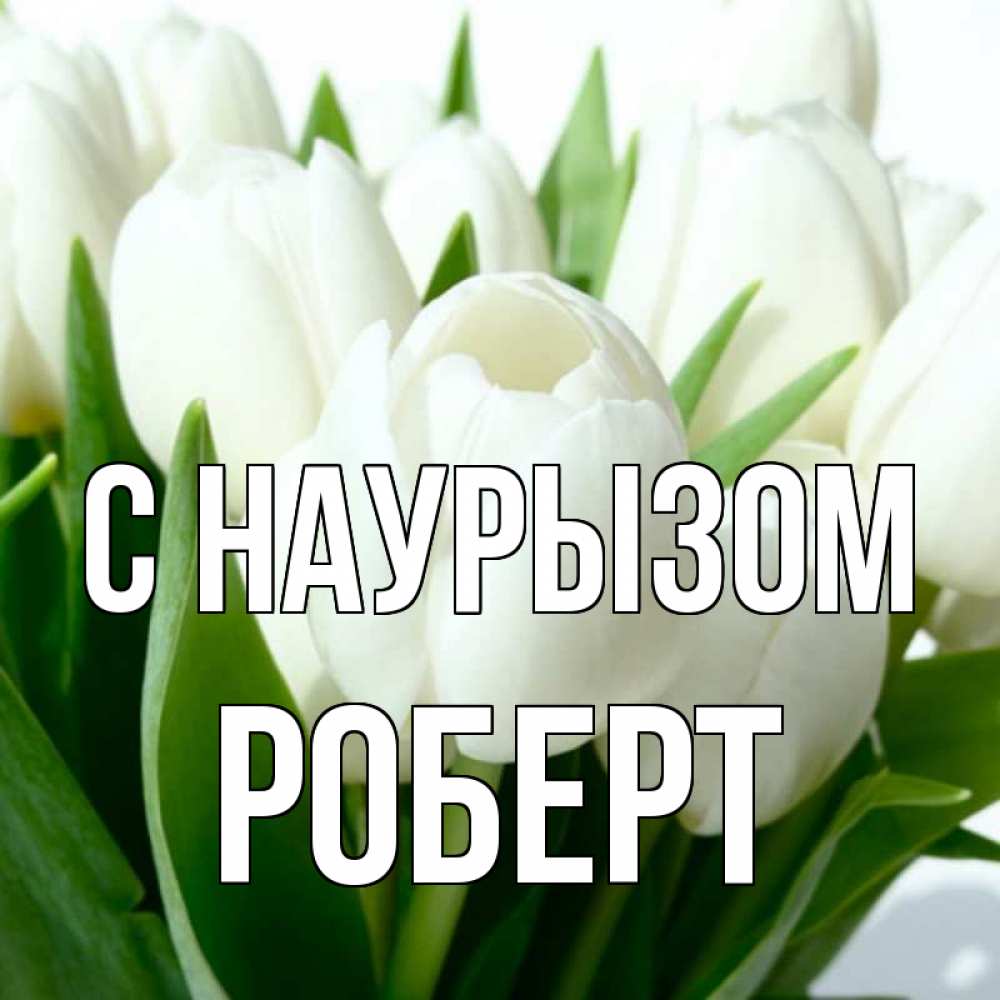Открытка на каждый день с именем, Роберт С наурызом цветы Прикольная открытка с пожеланием онлайн скачать бесплатно 