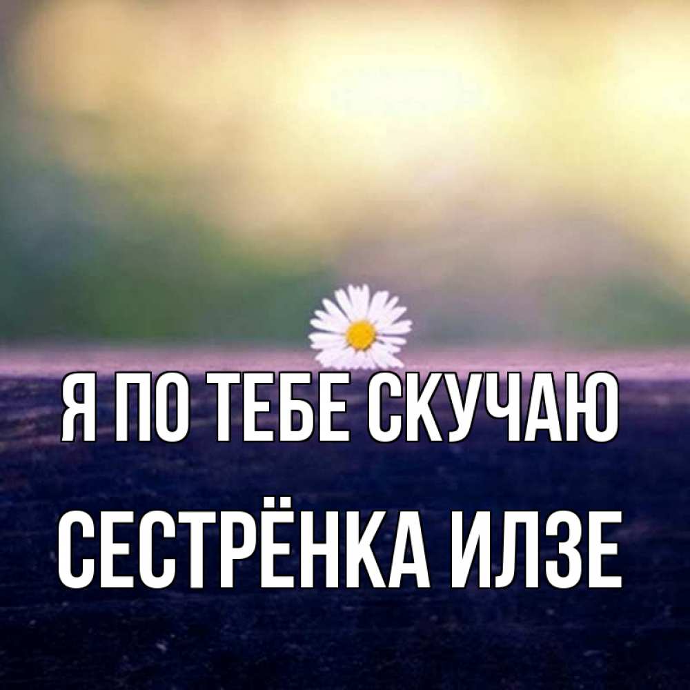 Открытка на каждый день с именем, Сестрёнка-Илзе Я по тебе скучаю приходи в гости Прикольная открытка с пожеланием онлайн скачать бесплатно 