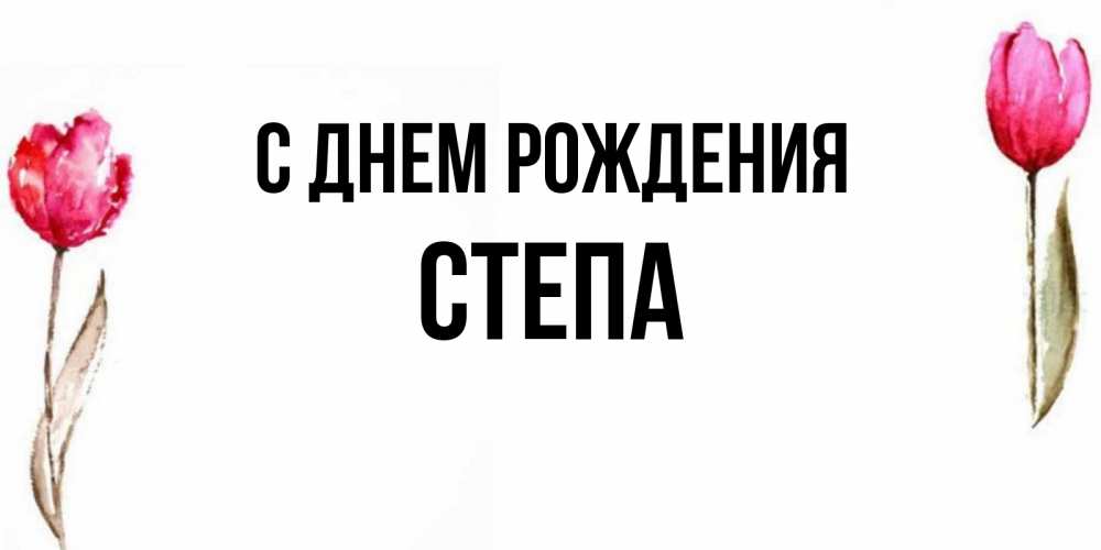 Открытка на каждый день с именем, Степа С днем рождения открытки акварелью с цветами Прикольная открытка с пожеланием онлайн скачать бесплатно 