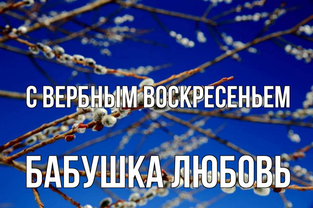 Открытка на каждый день с именем, Бабушка-Любовь С вербным воскресеньем верба Прикольная открытка с пожеланием онлайн скачать бесплатно 