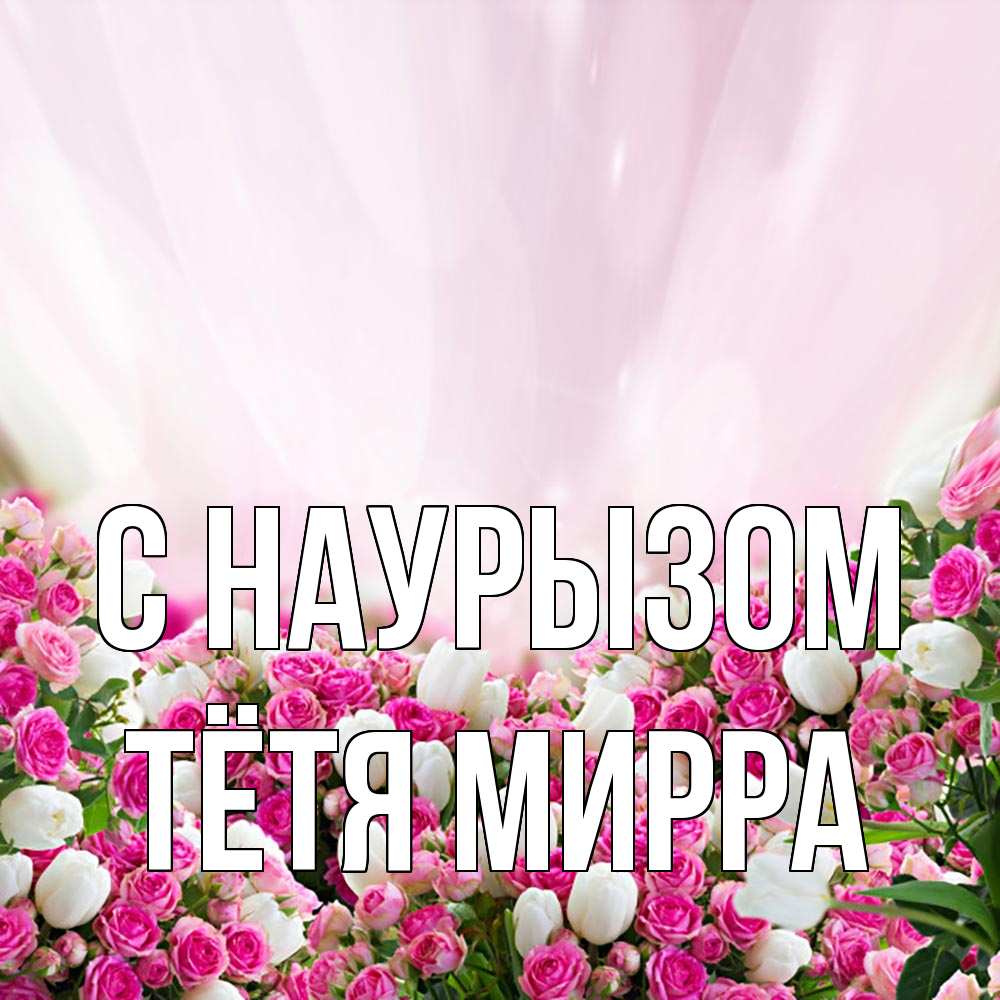 Открытка на каждый день с именем, Тётя-Мирра С наурызом под снегом Прикольная открытка с пожеланием онлайн скачать бесплатно 