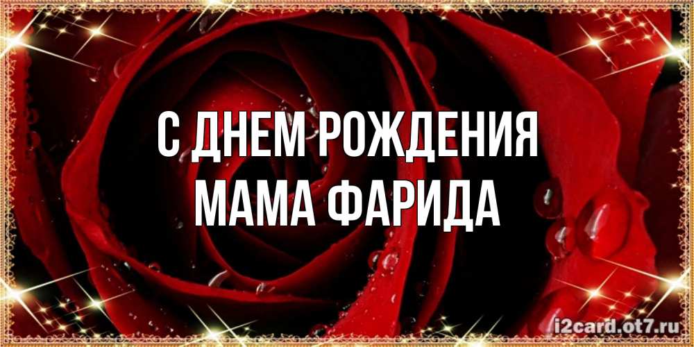 Открытка на каждый день с именем, Мама-Фарида С днем рождения цветок в росе на день рождения Прикольная открытка с пожеланием онлайн скачать бесплатно 