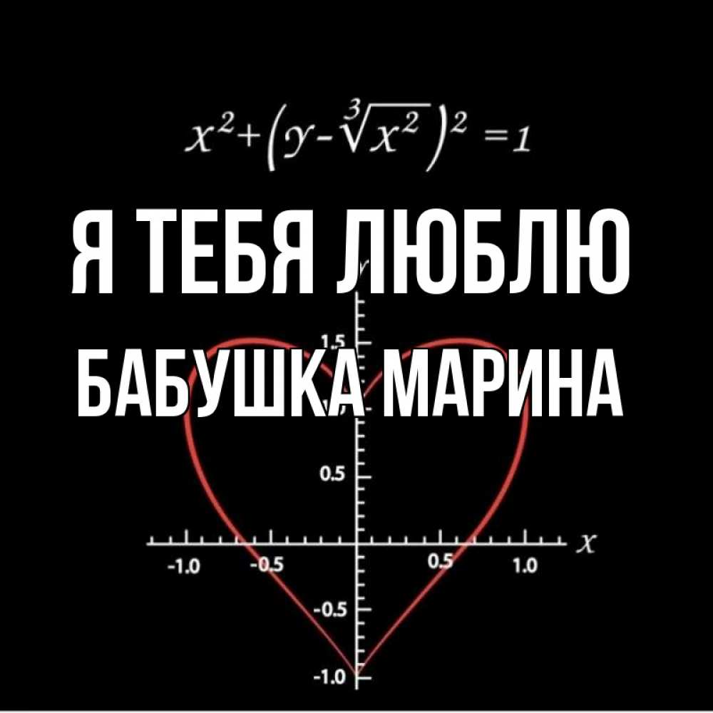 Открытка на каждый день с именем, Бабушка-Марина Я тебя люблю сердечная формула Прикольная открытка с пожеланием онлайн скачать бесплатно 