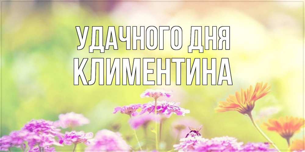 Открытка на каждый день с именем, Климентина Удачного дня красивая открытка с летней темой Прикольная открытка с пожеланием онлайн скачать бесплатно 