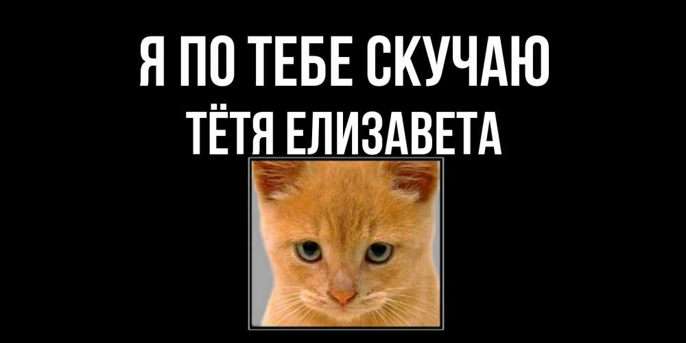 Открытка на каждый день с именем, Тётя-Елизавета Я по тебе скучаю открытки рыжий котенок скучает по тебе Прикольная открытка с пожеланием онлайн скачать бесплатно 