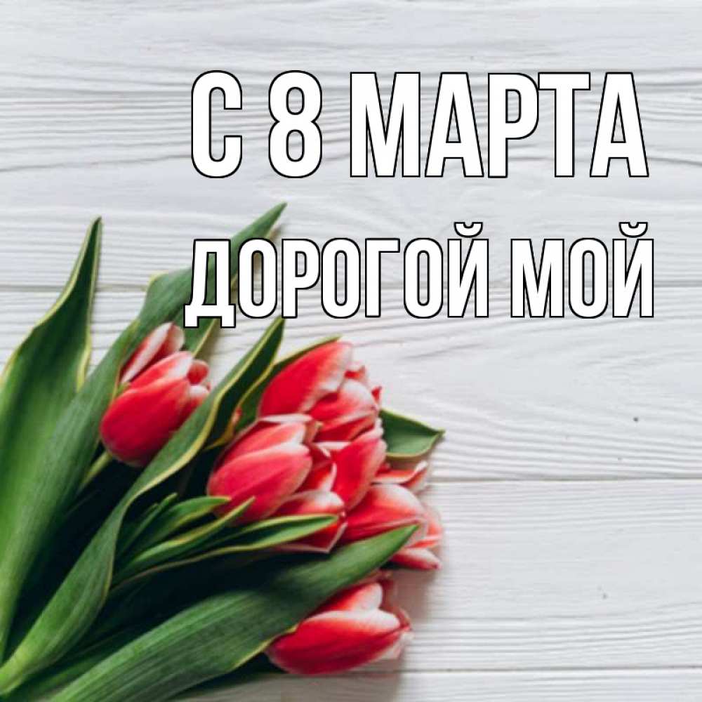 Открытка на каждый день с именем, Дорогой-мой С 8 МАРТА весна 2 Прикольная открытка с пожеланием онлайн скачать бесплатно 
