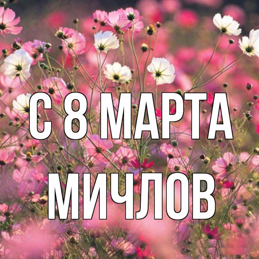 Открытка на каждый день с именем, Мичлов С 8 МАРТА красиво 1 Прикольная открытка с пожеланием онлайн скачать бесплатно 
