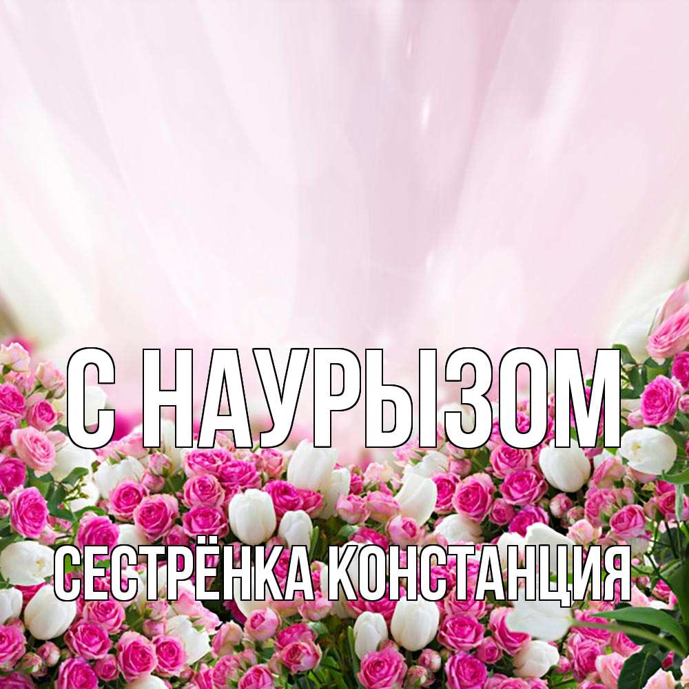 Открытка на каждый день с именем, Сестрёнка-Констанция С наурызом под снегом Прикольная открытка с пожеланием онлайн скачать бесплатно 
