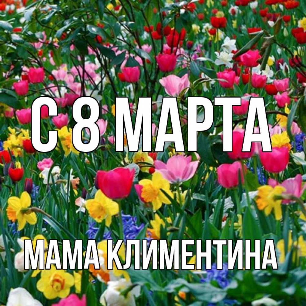 Открытка на каждый день с именем, Мама-Климентина С 8 МАРТА с международным женским днем поздравления для женщины Прикольная открытка с пожеланием онлайн скачать бесплатно 