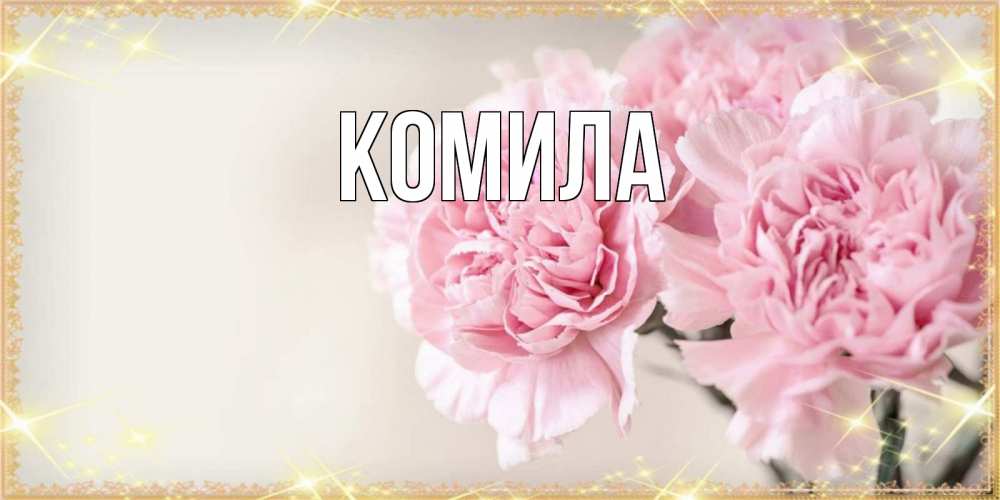 Открытка на каждый день с именем, Комила Главная открытка с розовыми цветами в рамочке с подписью праздник весны наурыз Прикольная открытка с пожеланием онлайн скачать бесплатно 