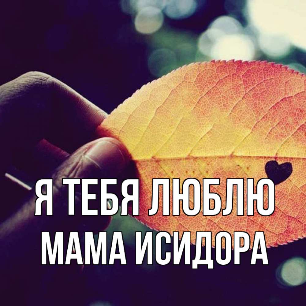 Открытка на каждый день с именем, Мама-Исидора Я тебя люблю держу лист Прикольная открытка с пожеланием онлайн скачать бесплатно 