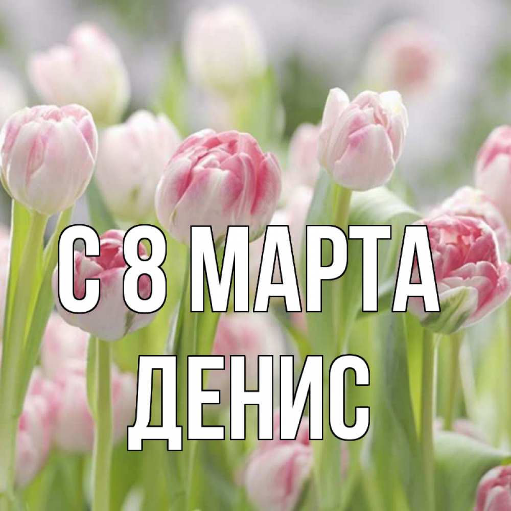 Открытка на каждый день с именем, Денис С 8 МАРТА цветы Прикольная открытка с пожеланием онлайн скачать бесплатно 