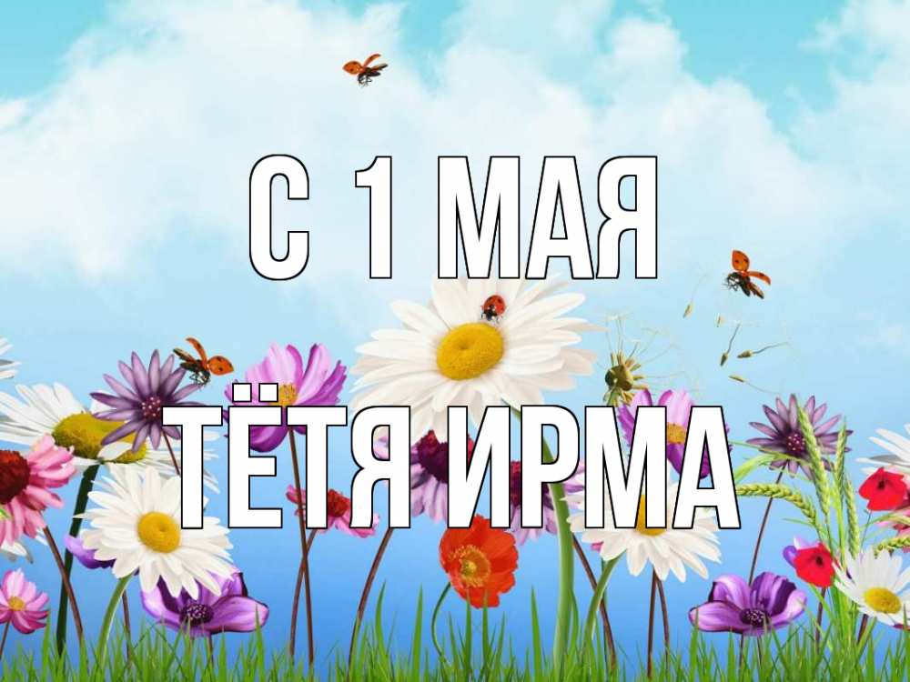 Открытка на каждый день с именем, Тётя-Ирма С 1 мая С 1 мая Прикольная открытка с пожеланием онлайн скачать бесплатно 