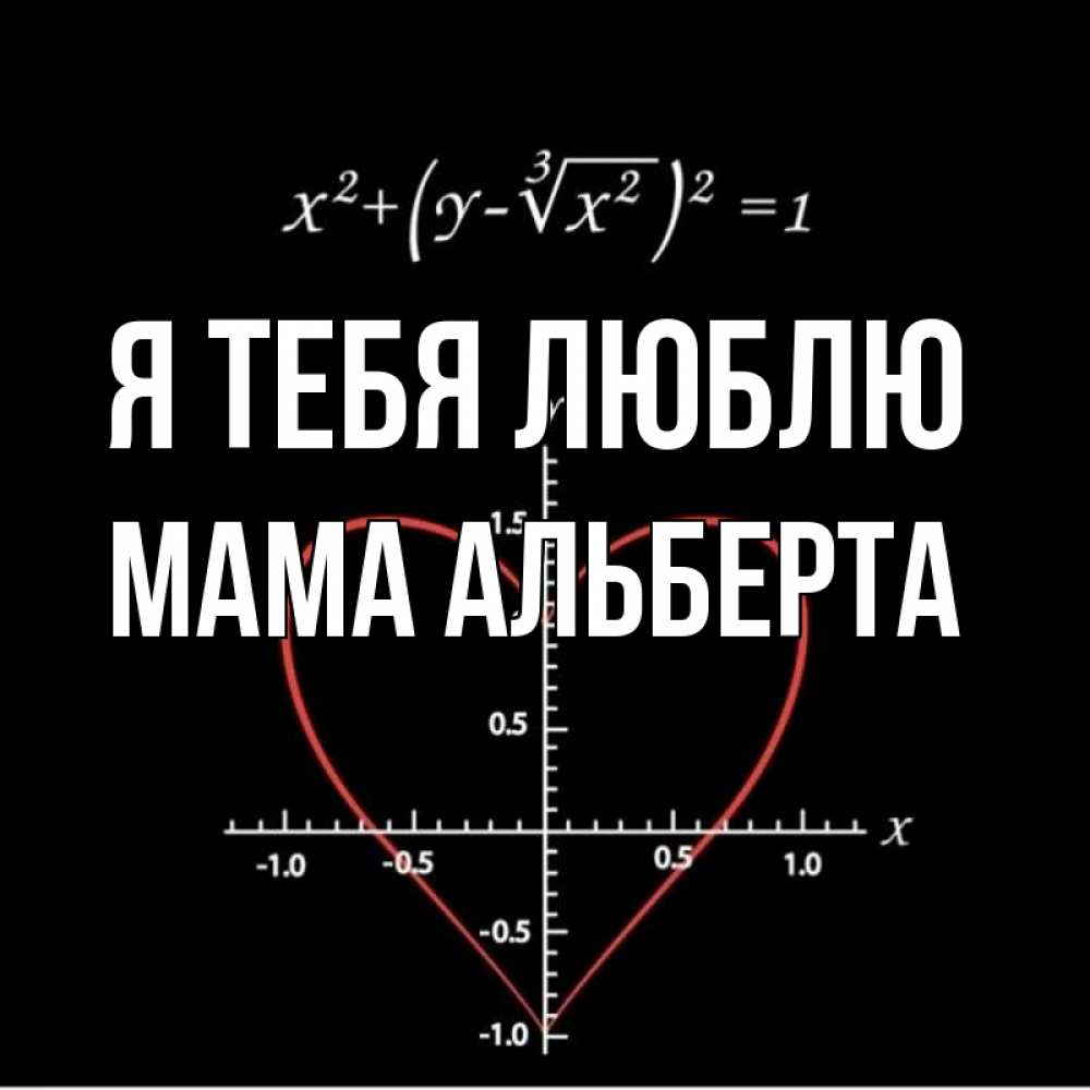 Открытка на каждый день с именем, Мама-Альберта Я тебя люблю сердечная формула Прикольная открытка с пожеланием онлайн скачать бесплатно 